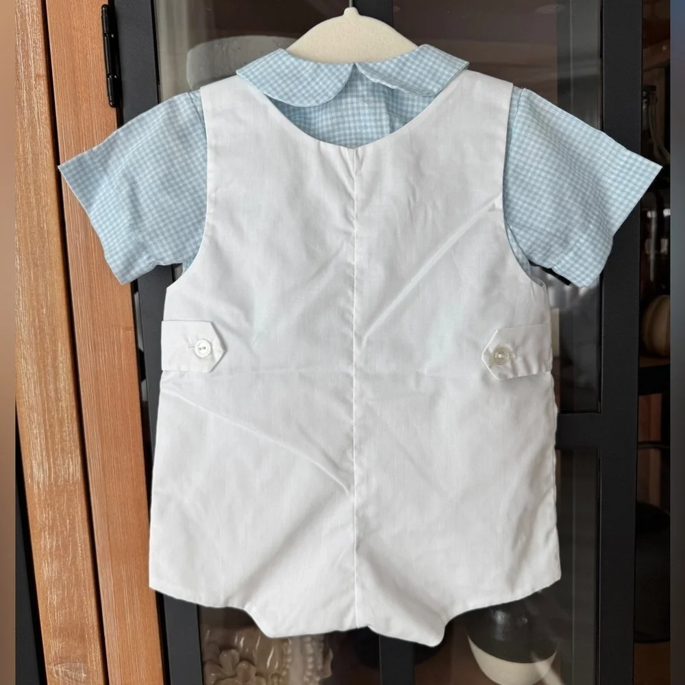 Vintage Feltman Bros Jon Jon shortall set shirt baby boy embroidered balloon